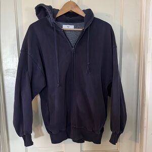 TNA Aritzia Navy Blue Zip-Up Hoodie